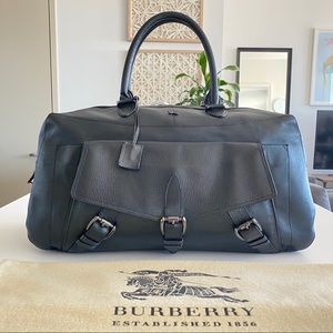 Burberry Leather Overnight Duffel Bag - Rare